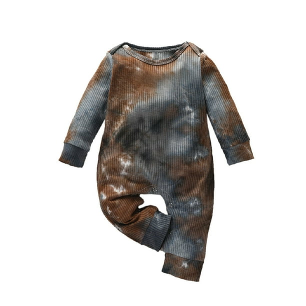 Newborn Baby Boys Girls Colorful Rainbow Tie-Dye Romper Jumpsuit Clothes